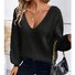 Loose Elegant Acrylic V Neck Sweater