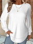 Plain Crew Neck Jersey Casual Knit Top
