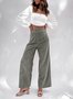 Women's  Elastic Waist H-Line Wide Leg Pants Daily Going Out Pants Apricot Casual Split Joint Plain Spring/Fall Pants