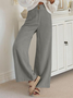 Women's  Elastic Waist H-Line Wide Leg Pants Daily Going Out Pants Apricot Casual Split Joint Plain Spring/Fall Pants