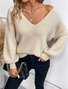 Loose Elegant Acrylic V Neck Sweater