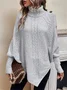 Plain Loose Turtleneck Dolman Sleeve Casual Sweater