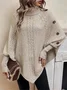 Plain Loose Turtleneck Dolman Sleeve Casual Sweater
