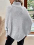 Plain Loose Turtleneck Dolman Sleeve Casual Sweater