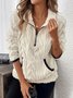 Plain Lady Romance Loose Stand Collar Sweatshirt