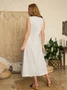 Cotton Striped Sleeveless Women Long Maxi Weaving Dress