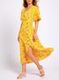 Yellow Chiffon Holiday Weaving Dress