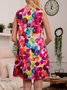 Multicolor Polka Dots Casual A-line Weaving Dress