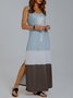 Letter Printed Sleeveless Cotton-Blend Knitting Dress