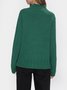 Deep Green Turtleneck Cotton-Blend Vintage Sweaters