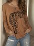 Casual Animal Tiger Pattern Long Sleeve Top