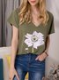 Casual Cotton-Blend Floral Top