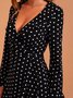 Black Vintage V Neck Polka Dots Women Dress