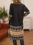 Black Halter Tribal Knitted Casual Sweater