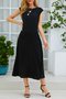 Black Plain Sleeveless Tc Weaving Dress