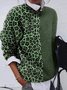 Khaki Leopard Print Long Sleeve Sweater
