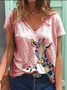 Casual Giraffe Printed Short Sleeve Tee