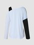 Off Shoulder Casual Cotton-Blend Long Sleeve Top