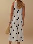Polka Dots Midi Dress Summer Sleeveless Jumpsuits