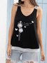 Butterfly Casual V Neck Tops