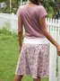 2021 Summer New Printed   V-Neck Knitted A Skirt V Neck Holiday Knitting Dress