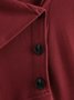 Plain Elegant Lapel Buttons Decoration Long Sleeve Casual Tunic
