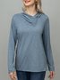 Cotton Casual Turtleneck Buttoned Top