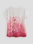 Floral Regular Fit Crew Neck Cotton Blends Short Sleeve T-Shirt