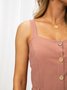Sweet Cold Shoulder Square Neck One-Pieces