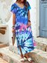 Ombre/tie-Dye Shift Boho Knitting Dress