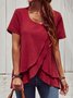 Asymmetric Casual Short Sleeve T-shirt