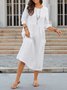 Maxi Solid 3/4 Sleeve Dress