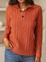 Red Brown Casual Knitted Sweater