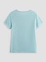 Women Casual Crew Neck Plain Short Sleeve Summer T-shirt