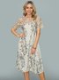 Lace Floral Boho Short sleeve Vacation Dress