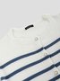 Women Striped Casual Winter Square neck Acrylic Daily Long sleeve Loose Regular Sweater