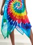 Crew Neck Ombre/tie-Dye Sleeveless Knitting Dress