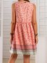 Boho Floral Cold Shoulder Shift Weaving Dress