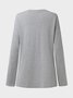 Loose Cotton Blends Long Sleeve Top