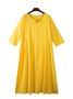 Plus Size Solid Casual V Neck Weaving Dress