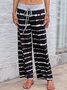 Cotton Color-Block Abstract Pants
