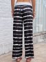 Cotton Color-Block Abstract Pants