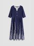Loosen V Neck Casual Knitting Dress