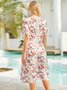 Women Floral Caftan Pockets Summer Dress