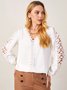 Vacation Solid V Neck Shirt & Top