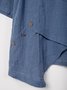 Vintage Cotton Half Sleeve Buttoned Asymmetrical Tops