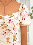 Sweet Polyester Fibre Floral Weaving Dress