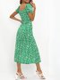 Green Tc Sweet Floral Weaving Dress