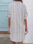Shirt Collar Cotton Lady Shift Women Dress