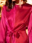 Rose Red Vintage Turtleneck A-Line Weaving Dress
